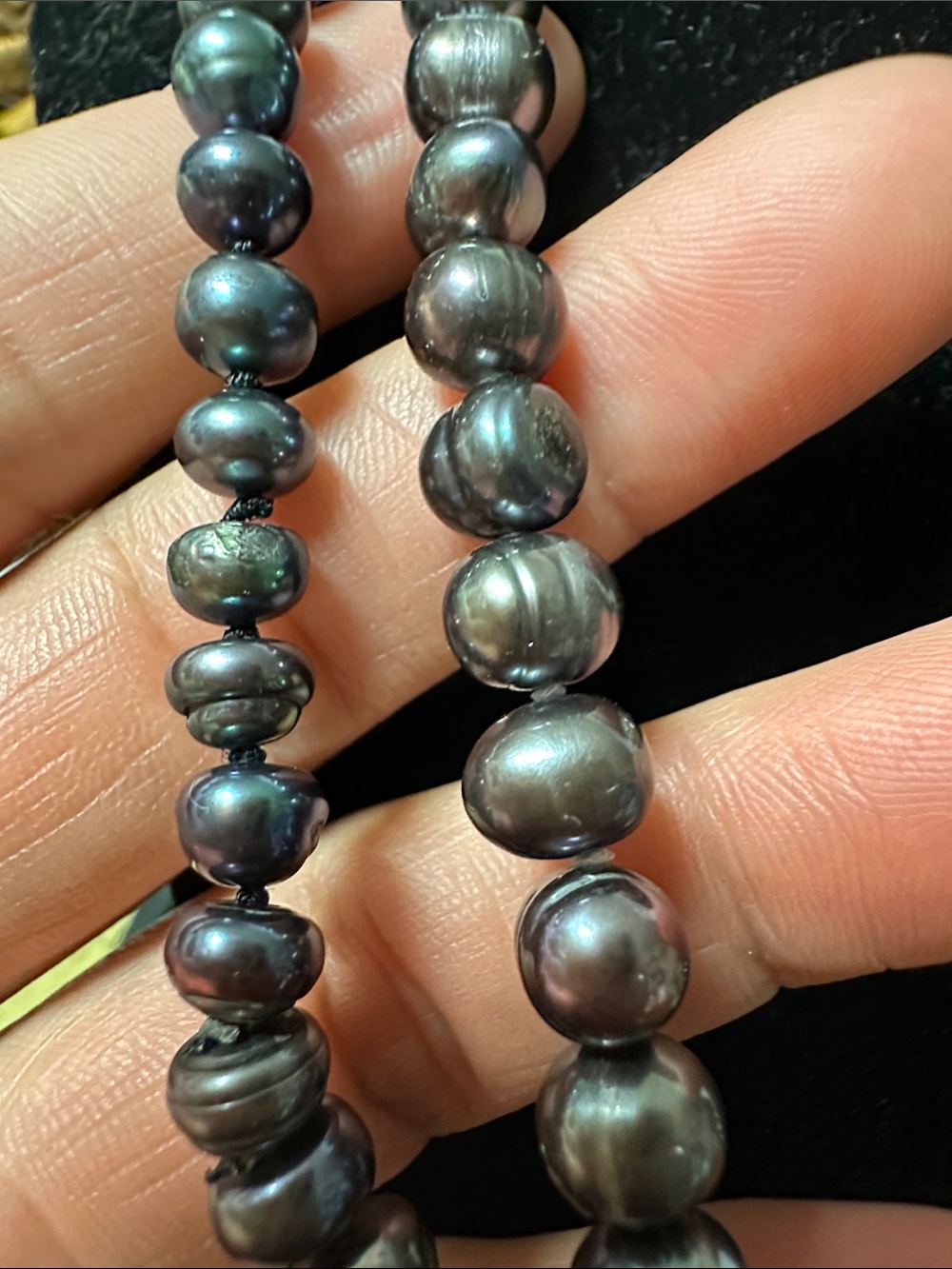 Black Freshwater Pearl Necklace - Classic Women Jewelry - Picture 3 of 7